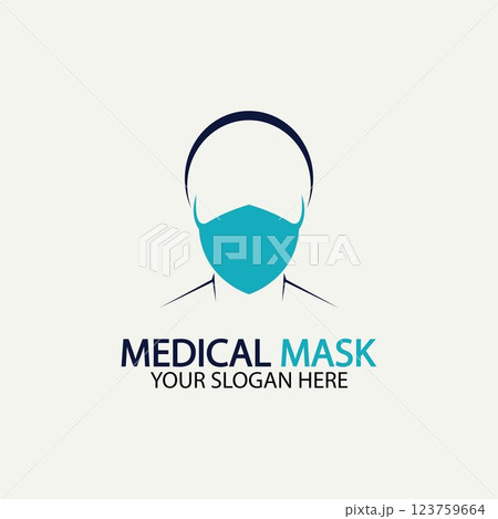 Face protection  Mask Vector logo. Medical Mask logo vector icon illustration design 123759664
