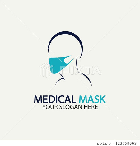 Face protection  Mask Vector logo. Medical Mask logo vector icon illustration design 123759665