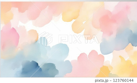 優しいパステル水彩の抽象的背景 123760144