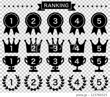 A set of medals and crowns for rankings, etc. - 1 color A set of medals and crowns for rankings, etc. - 1 color 123760325