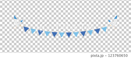 素材-鳥とガーランド2025-7ベク 素材-鳥とガーランド2025-7ベク 123760650