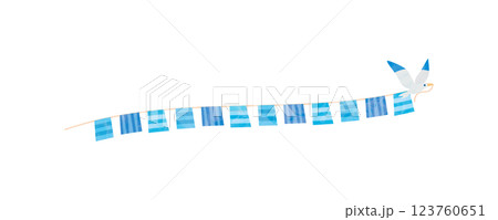 素材-鳥とガーランド2025-8 素材-鳥とガーランド2025-8 123760651