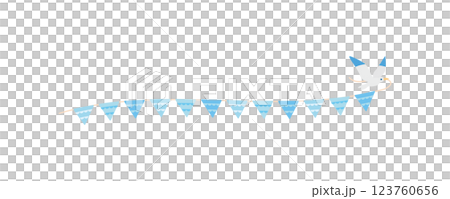 素材-鳥とガーランド2025-10ベク 123760656