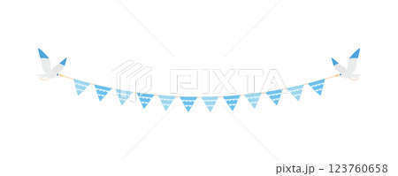 素材-鳥とガーランド2025-11ベク 123760658