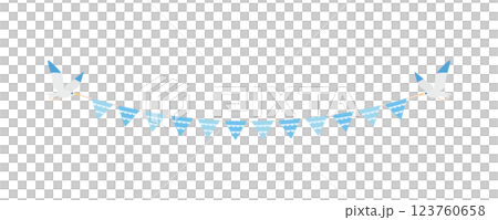 素材-鳥とガーランド2025-11ベク 123760658