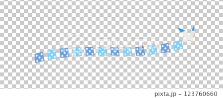 素材-鳥とガーランド2025-12ベク 123760660