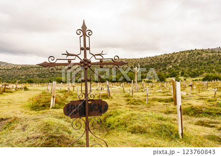 Sad Hill Cemetery in Spain. Tourist place Sad Hill Cemetery in Spain. Tourist place 123760843