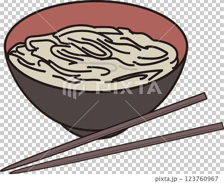 シンプルなそばのイラスト シンプルなそばのイラスト 123760967