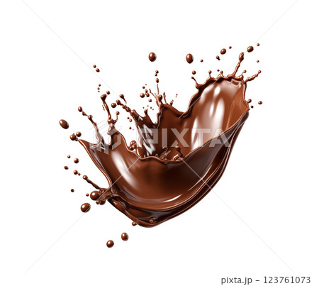 Isolated chocolate splash. chocolate splash isolated on white background. Isolated chocolate splash. chocolate splash isolated on white background. 123761073