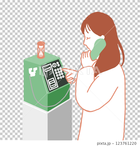 公衆電話を使う人 123761220