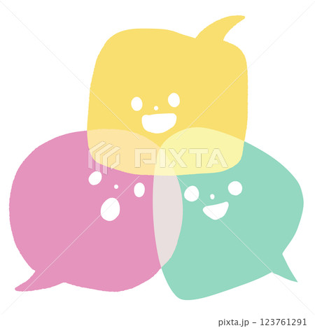 話し合うふきだしイラスト 123761291
