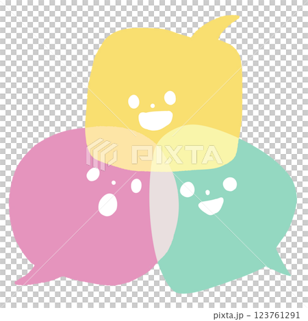 話し合うふきだしイラスト 123761291