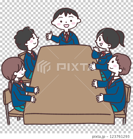 話し合う学生② 話し合う学生② 123761293