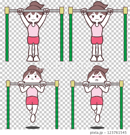 Pull-ups women set illustration Pull-ups women set illustration 123761545