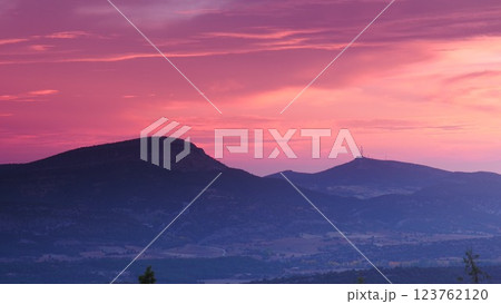 Sunset in mountains. 123762120
