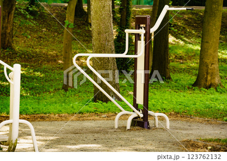 Outdoor gym in green park Outdoor gym in green park 123762132