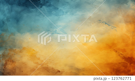 Abstract colorful watercolor paint blue and yellow background. texture for background 123762771