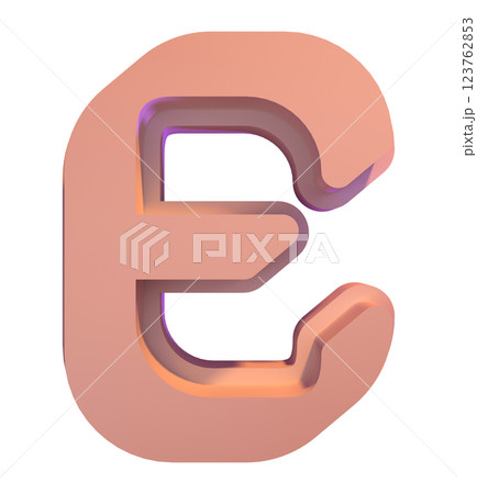 3D rendered illustration. Pink decorative font. Art lettering. 123762853