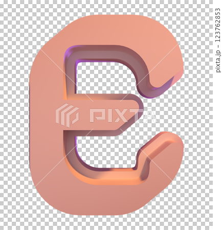 3D rendered illustration. Pink decorative font. Art lettering. 123762853