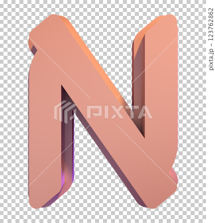 3D rendered illustration. Pink decorative font. Art lettering. 123762862