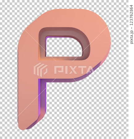 3D rendered illustration. Pink decorative font. Art lettering. 123762864