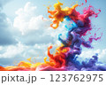 カラフルで美しい波 123762975