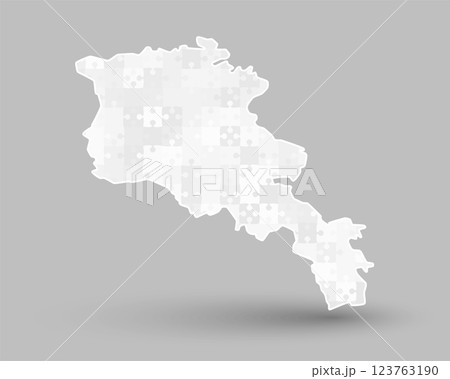Creative map Armenia from grey puzzle, jigsaw Creative map Armenia from grey puzzle, jigsaw 123763190