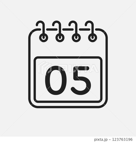 Vector icon page calendar - day 5 123763196