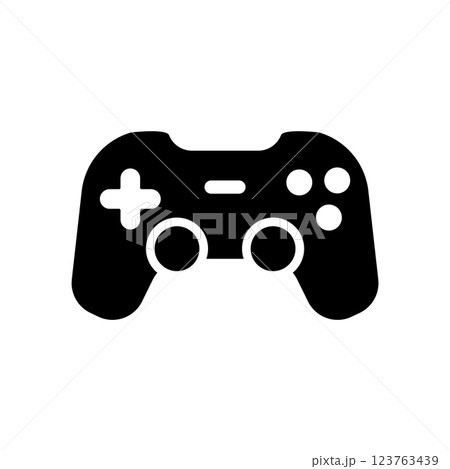 Modern gaming controller for video games on a white background. Modern gaming controller for video games on a white background. 123763439