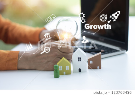 Concept of business growth and success 123763456