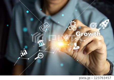 Concept of business growth and success 123763457