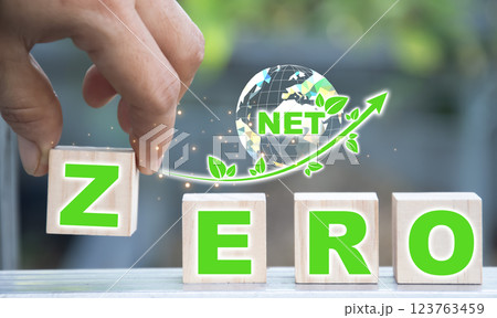The Net Zero concept, net zero greenhouse gas emissions, is a long-term strategic goal of a climate-neutral and environmentally sustainable world. The Net Zero concept, net zero greenhouse gas emissions, is a long-term strategic goal of a climate-neutral and environmentally sustainable world. 123763459