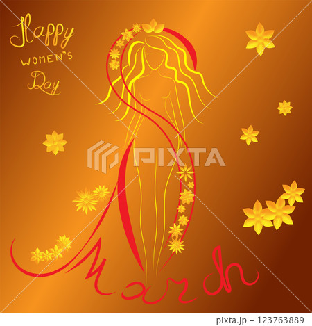 greeting card for the day of March 8 123763889