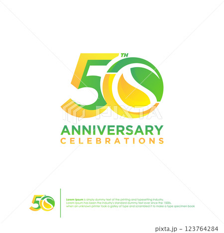 50th Anniversary logotype design flat style design template 50th Anniversary logotype design flat style design template 123764284