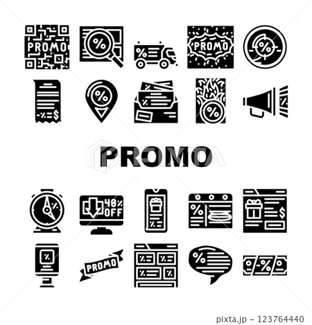 Promo And Advertising Coupon Icons Set Vector 123764440