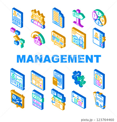 Business Management Business Icons Set Vector 123764460