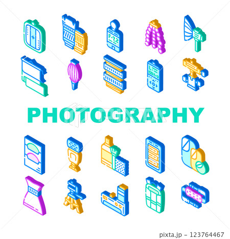 Photography Tool And Accessory Icons Set Vector 123764467