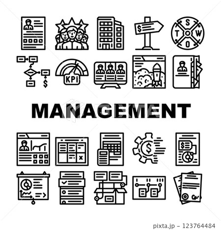Business Management Business Icons Set Vector 123764484