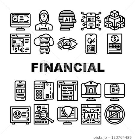 Financial Technology And Software Icons Set Vector 123764489
