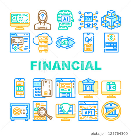 Financial Technology And Software Icons Set Vector 123764500