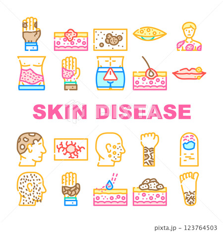 Skin Disease Human Health Problem Icons Set Vector Skin Disease Human Health Problem Icons Set Vector 123764503