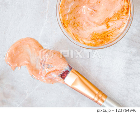 A ready-made mask for the face and body is made at home, from products that are available at home, 123764946