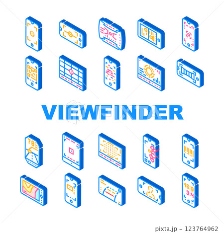 Viewfinder Smartphone Function Icons Set Vector 123764962