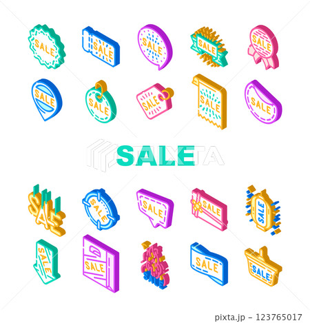 Summer Sale And Season Discount Icons Set Vector 123765017