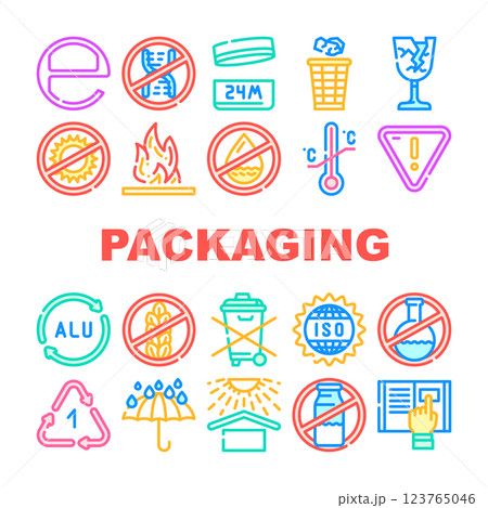 Packaging Industrial Marking Icons Set Vector 123765046