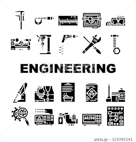 engineering tool work equipment icons set vector 123765141