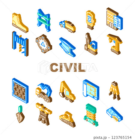civil engineer construction icons set vector civil engineer construction icons set vector 123765154