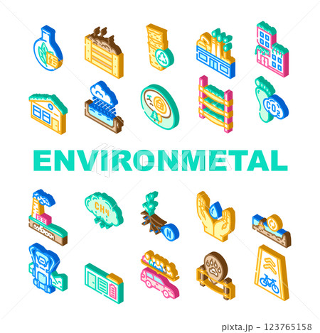 engineer environmental technology icons set vector 123765158