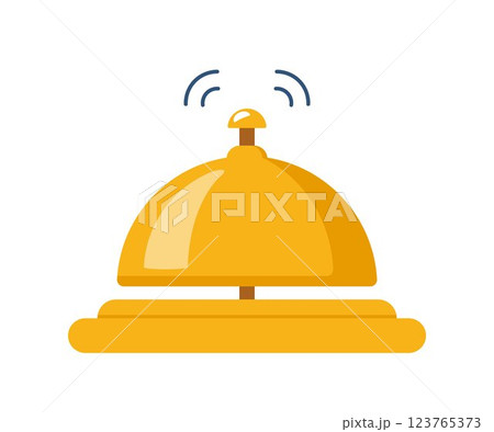 Hotel bell, service bell, reception bell icon. Flat vector illustration. 123765373