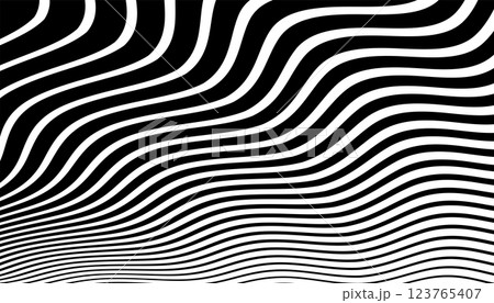 Wavy Lines Pattern. Abstract Textured Background. 123765407